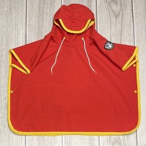 Vintage Water Babies Size Newborn to 2T Raincoat Snap Side Poncho Red & Yellow
